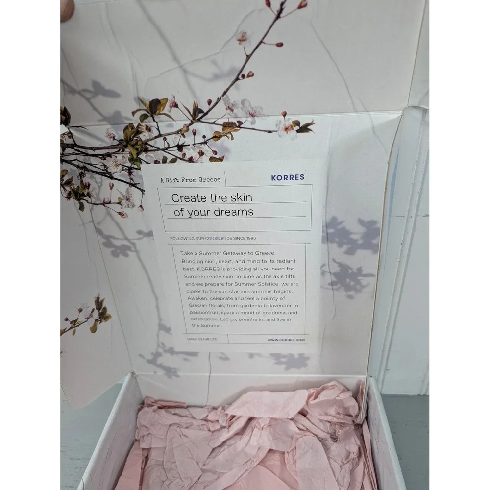 Korres Grecian Gardenia Body Care Set Body Butter Souffle Cleanser 4pc NIB